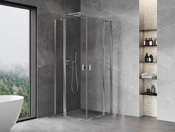 Mexen Mist Duo cabine de douche pivotante 90 x 90 cm, transparent, chrome - 8A4-090-090-01-00
