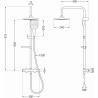 Mexen KX17 ensemble de douche apparent avec pommeau et robinet thermostatique, chrome - 771501791-00