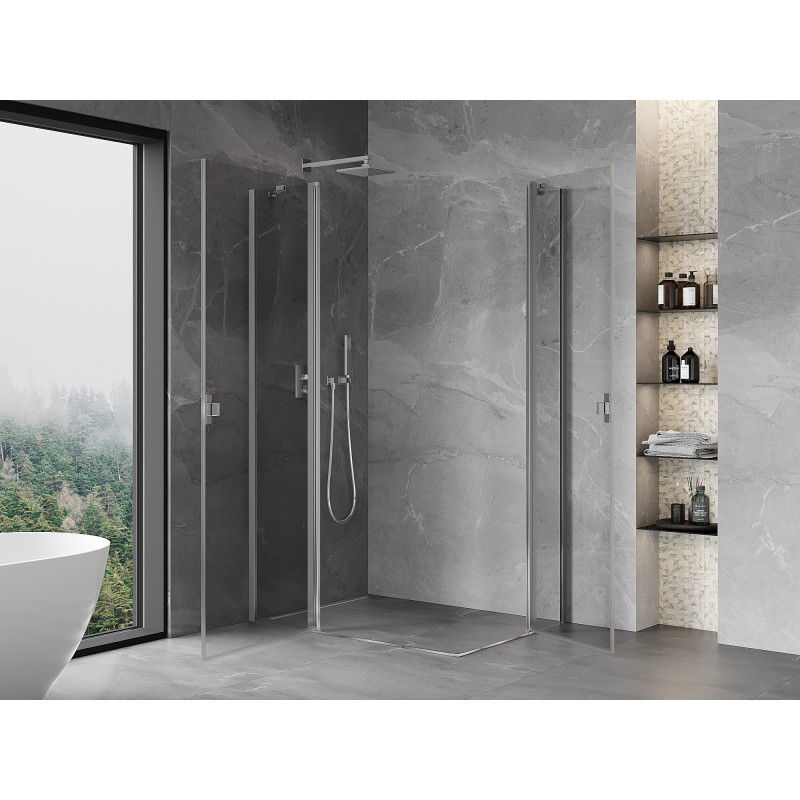 Mexen Mist Duo cabine de douche à charnière 120 x 105 cm, transparent, chrome - 8A4-120-105-01-00