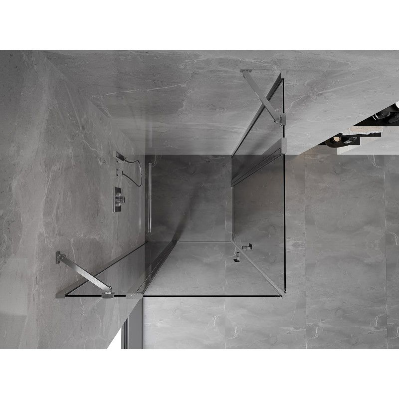 Mexen Mist Duo cabine de douche pivotante 120 x 120 cm, transparent, chrome - 8A4-120-120-01-00