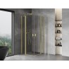 Mexen Mist Duo cabine de douche pivotante 85 x 85 cm, transparent, or brossé - 8A4-085-085-55-00