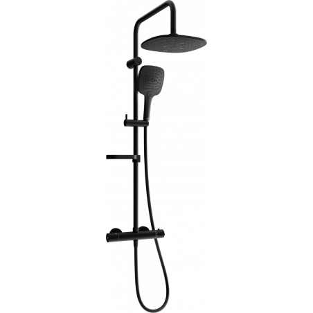 Ensemble de douche en saillie Mexen KX17 avec pomme de douche et robinet thermostatique, noir - 771501791-70