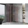 Mexen Mist Duo cabine de douche battante 75 x 75 cm, transparent, cuivre brossé - 8A4-075-075-65-00