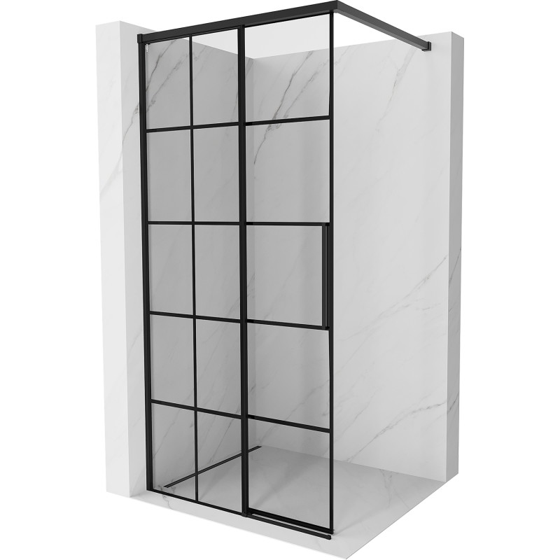 Mexen Rox paroi de douche Walk-in gauche 120 x 200 cm, grille noire 8 mm, noir - 8C2-120-003-70-77-L