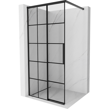 Mexen Rox paroi de douche Walk-in gauche 120 x 200 cm, grille noire 8 mm, noir - 8C2-120-003-70-77-L