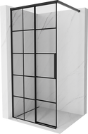 Mexen Rox paroi de douche Walk-in gauche 120 x 200 cm, grille noire 8 mm, noire - 8C2-120-003-70-77-L
