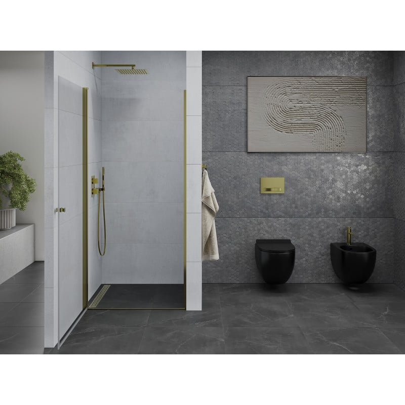 Mexen Pretoria porte de douche pivotante 100 cm, transparent, doré - 852-100-000-50-00
