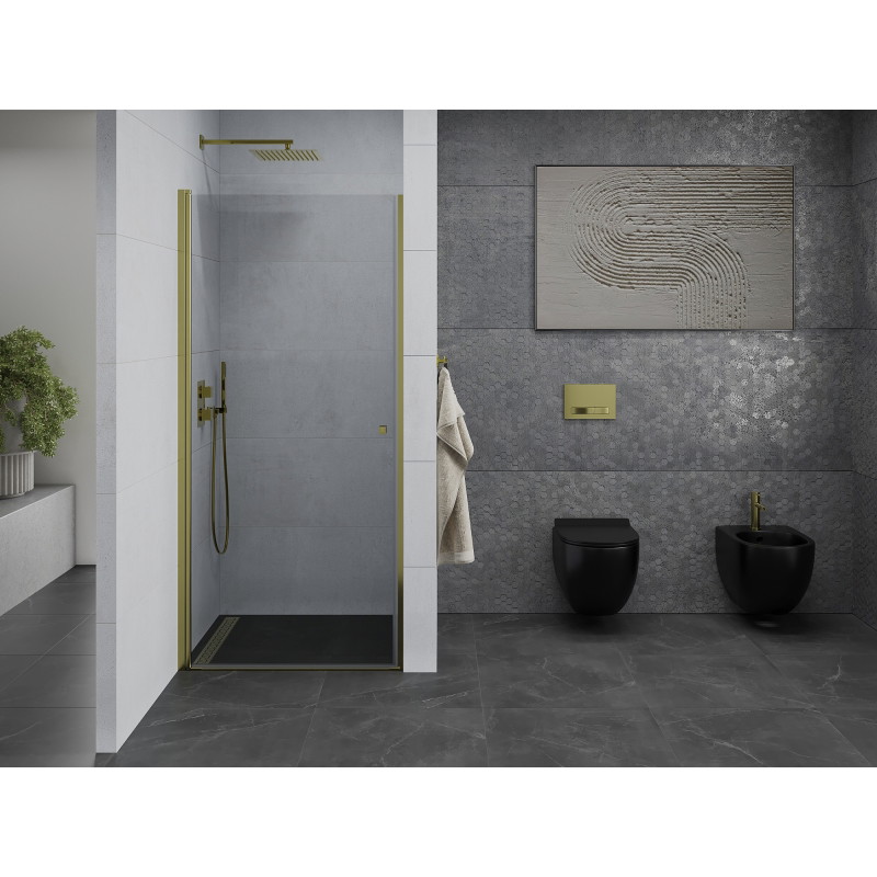 Mexen Pretoria porte de douche pivotante 100 cm, transparent, dorée - 852-100-000-50-00