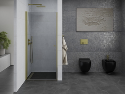 Mexen Pretoria porte de douche pivotante 100 cm, transparent, doré - 852-100-000-50-00