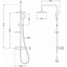 Mexen KX33 ensemble de douche apparent avec douche de tête et mitigeur thermostatique, chromé - 771503391-00