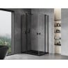 Mexen Mist Duo cabine de douche battante 90 x 80 cm, transparent, noir - 8A4-090-080-70-00