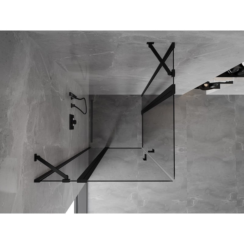 Mexen Mist Duo cabine de douche pivotante 85 x 85 cm, transparent, noir - 8A4-085-085-70-00