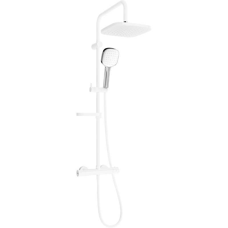 Mexen KX33 ensemble de douche mural avec pomme de douche et robinet thermostatique, blanc/chrome - 771503391-21