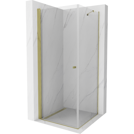 Mexen Pretoria cabine de douche pivotante 100 x 100 cm, transparent, dorée - 852-100-100-50-00