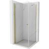 Mexen Pretoria cabine de douche battante 100 x 100 cm, transparente, dorée - 852-100-100-50-00