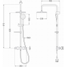 Mexen KX33 ensemble de douche en saillie avec pomme de douche et robinet thermostatique, noir - 771503391-70