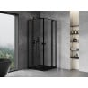 Mexen Mist Duo cabine de douche pivotante 100 x 100 cm, cadre noir, noir - 8A4-100L-100P-70-70