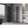 Mexen Mist Duo cabine de douche pivotante 110 x 110 cm, cadre noir, noir - 8A4-110L-110P-70-70
