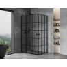 Mexen Mist Duo cabine de douche pivotante 95 x 75 cm, grille noire, noir - 8A4-095L-075P-70-77