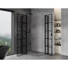Mexen Mist Duo cabine de douche pivotante 100 x 75 cm, grille noire, noir - 8A4-100L-075P-70-77