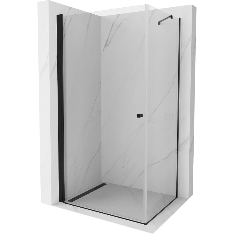 Mexen Pretoria cabine de douche pivotante 100 x 90 cm, transparent, noire - 852-100-090-70-00