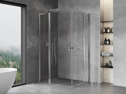 Mexen Mist L Duo cabine de douche pivotante 115 x 100 cm, transparent, chromé - 8A4L-115-100-01-00