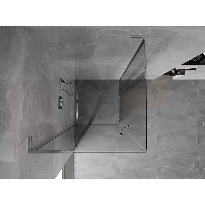 Mexen Mist L Duo cabine de douche pivotante 105 x 105 cm, transparent, chromé - 8A4L-105-105-01-00