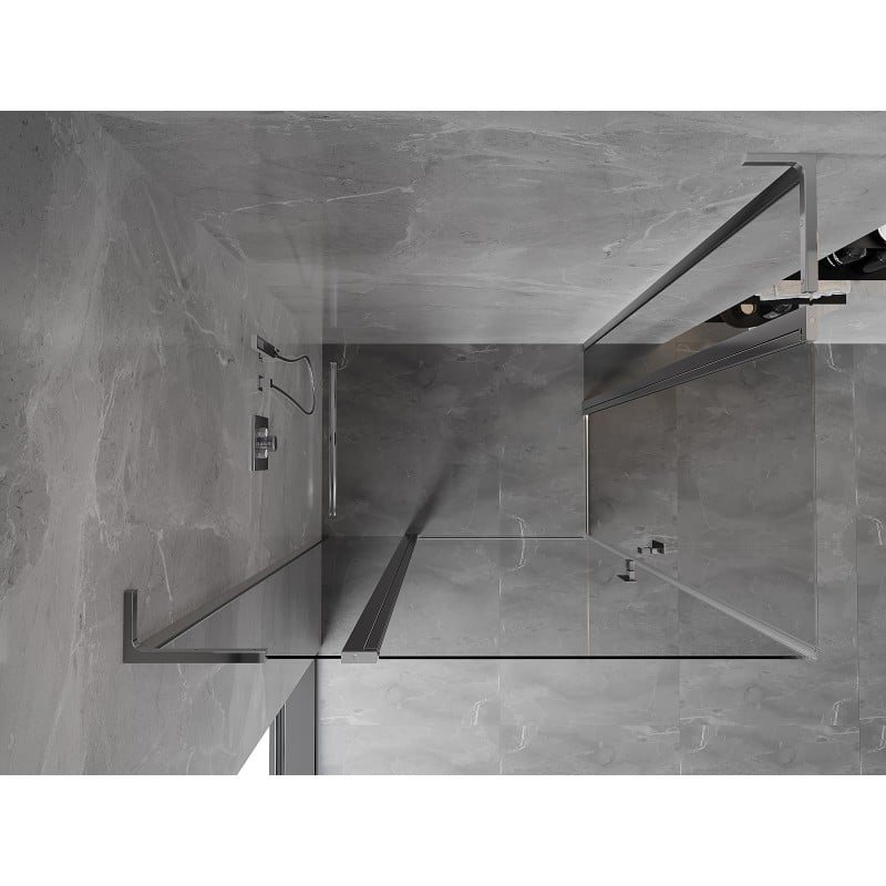 Mexen Mist L Duo cabine de douche pivotante 110 x 105 cm, transparent, chrome - 8A4L-110-105-01-00