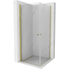 Mexen Pretoria Duo cabine de douche à battant 100 x 100 cm, transparent, dorée - 852-100-100-50-00-02