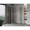 Mexen Mist L Duo cabine de douche battante 110 x 100 cm, transparent, or - 8A4L-110-100-50-00
