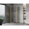 Mexen Mist L Duo cabine de douche pivotante 90 x 90 cm, transparent, or brossé - 8A4L-090-090-55-00