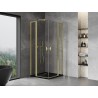 Mexen Mist L Duo cabine de douche pivotante 90 x 90 cm, transparent, or brossé - 8A4L-090-090-55-00