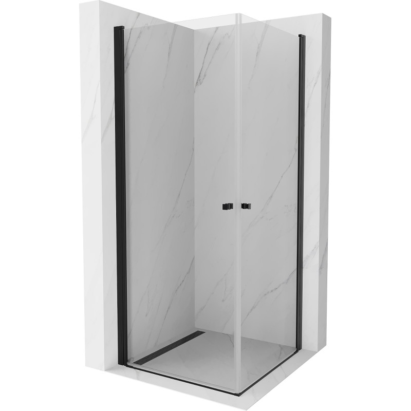 Mexen Pretoria Cabine de douche pivotante Duo 100 x 100 cm, transparente, noire - 852-100-100-70-00-02