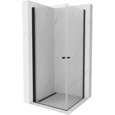 Mexen Pretoria Duo cabine de douche pivotante 100 x 100 cm, transparent, noir - 852-100-100-70-00-02