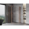 Mexen Mist L Duo cabine de douche pivotante 115 x 95 cm, transparent, cuivre brossé - 8A4L-115-095-65-00