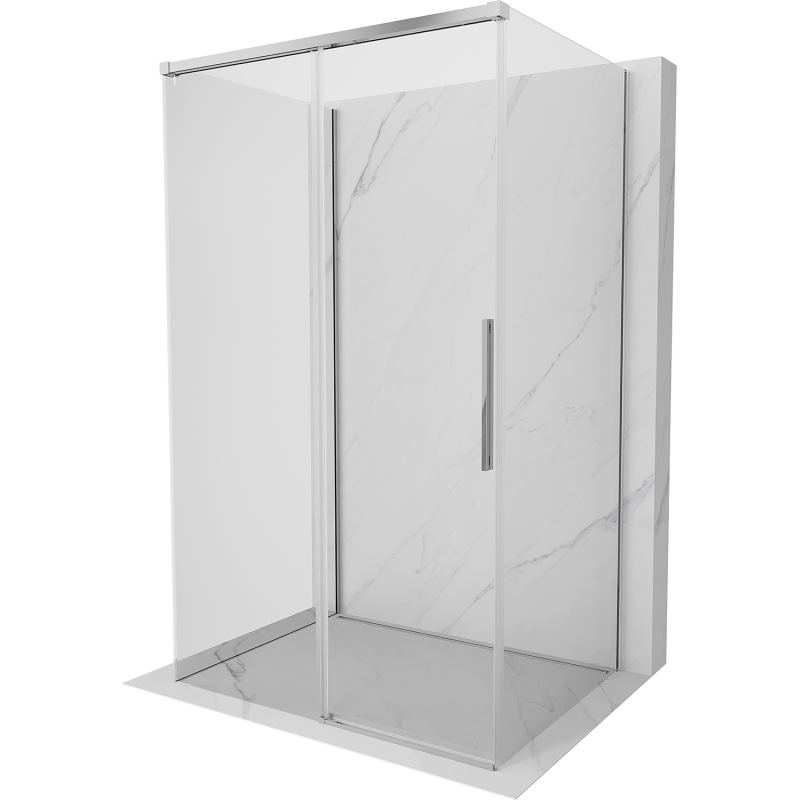Mexen Rox-3S cabine de douche 3 parois coulissante 155 x 95 cm, transparent, chrome - 8C2-155-095-01-00-3S