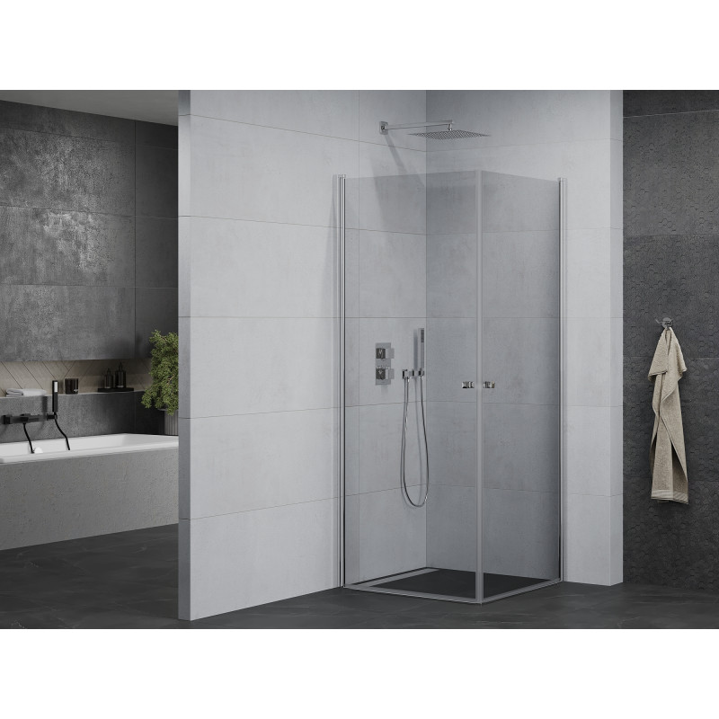Mexen Pretoria Duo cabine de douche à battant 100 x 100 cm, transparent, chromé - 852-100-100-02-00