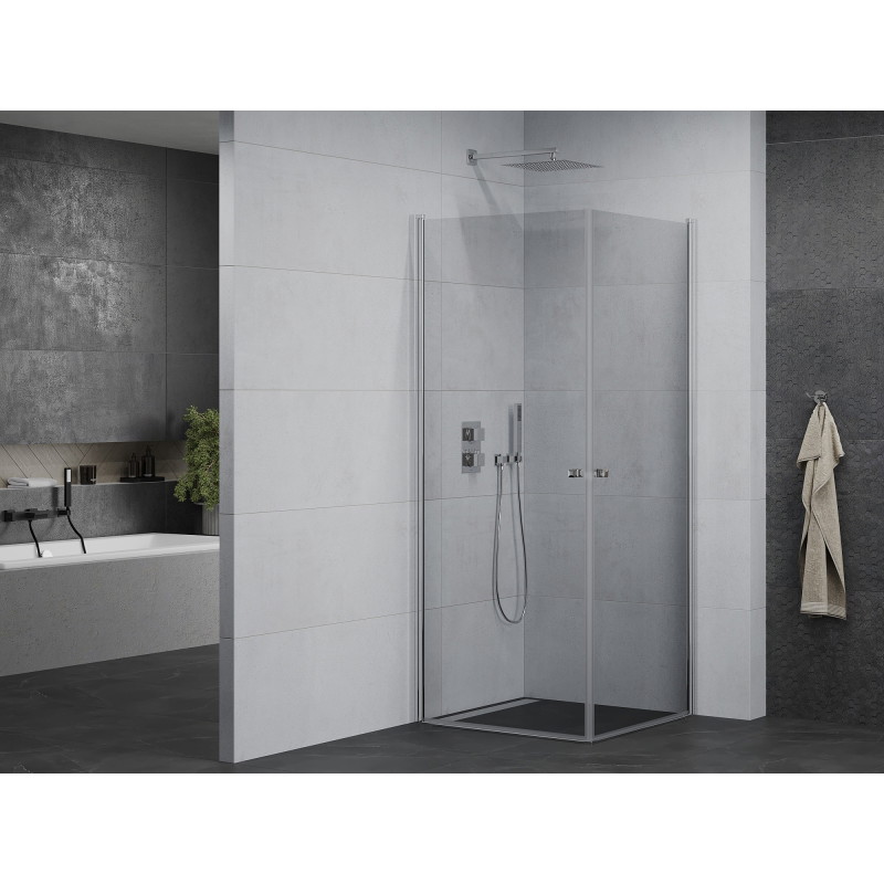Mexen Pretoria Duo cabine de douche pivotante 100 x 100 cm, transparente, chrome - 852-100-100-02-00