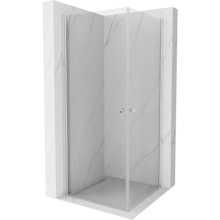 Mexen Pretoria Duo cabine de douche à battant 100 x 100 cm, transparent, chromé - 852-100-100-02-00