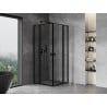 Mexen Mist L Duo cabine de douche pivotante 90 x 90 cm, cadre noir, noir - 8A4L-090L-090P-70-70
