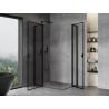 Mexen Mist L Duo cabine de douche pivotante 110 x 90 cm, cadre noir, noir - 8A4L-110L-090P-70-70