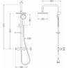 Ensemble de douche apparent Mexen KX40 avec pommeau de douche et mitigeur thermostatique, or rose - 771504091-60