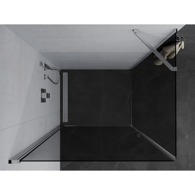 Mexen Pretoria cabine de douche battante 100 x 90 cm, graphite, chrome - 852-100-090-01-40