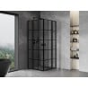 Mexen Mist L Duo cabine de douche pivotante 120 x 120 cm, grille noire, noir - 8A4L-120L-120P-70-77