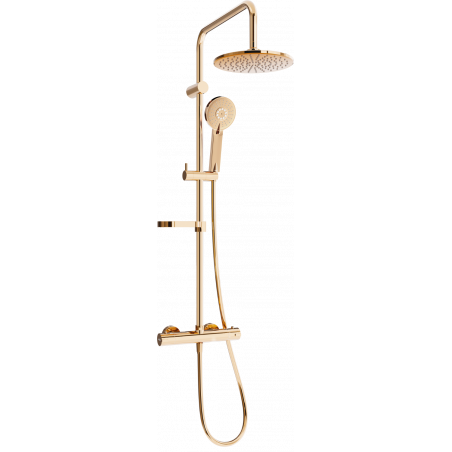 Ensemble de douche apparent Mexen KX40 avec pommeau de douche et mitigeur thermostatique, or rose - 771504091-60