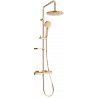 Ensemble de douche apparent Mexen KX40 avec pommeau de douche et mitigeur thermostatique, or rose - 771504091-60