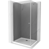 Cabine de douche pivotante Mexen Pretoria 100 x 70 cm, graphite, chrome + receveur Flat - 852-100-070-01-40-4010