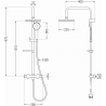 Mexen KX40 ensemble de douche en saillie avec pommeau de douche et mitigeur thermostatique, gris pistolet brossé - 771504091-66