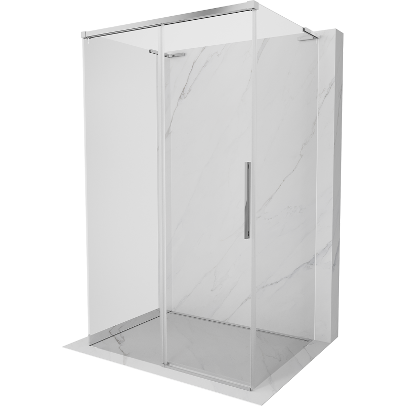 Mexen Rox-3S L cabine de douche à 3 murs coulissants 125 x 70 cm, transparent, chromé - 8C2L-125-070-01-00-3S