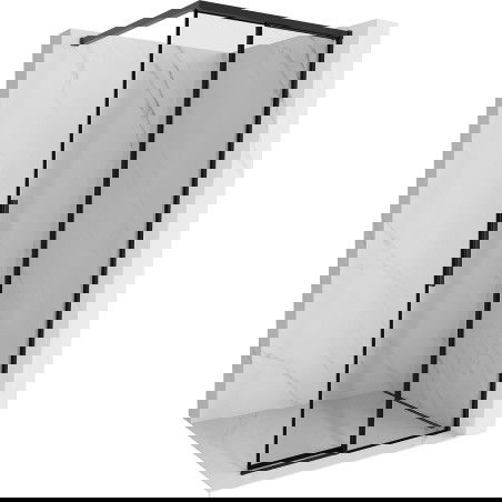 Mexen Rox paroi de douche Walk-in droite 100 x 200 cm, cadre noir 8 mm, noir - 8C2-100-003-70-70-P